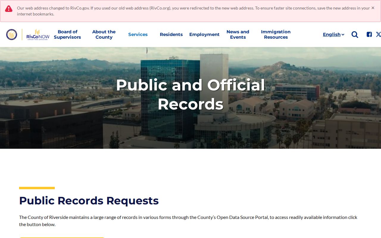 Palm Springs people search routes on the Riverside County records page