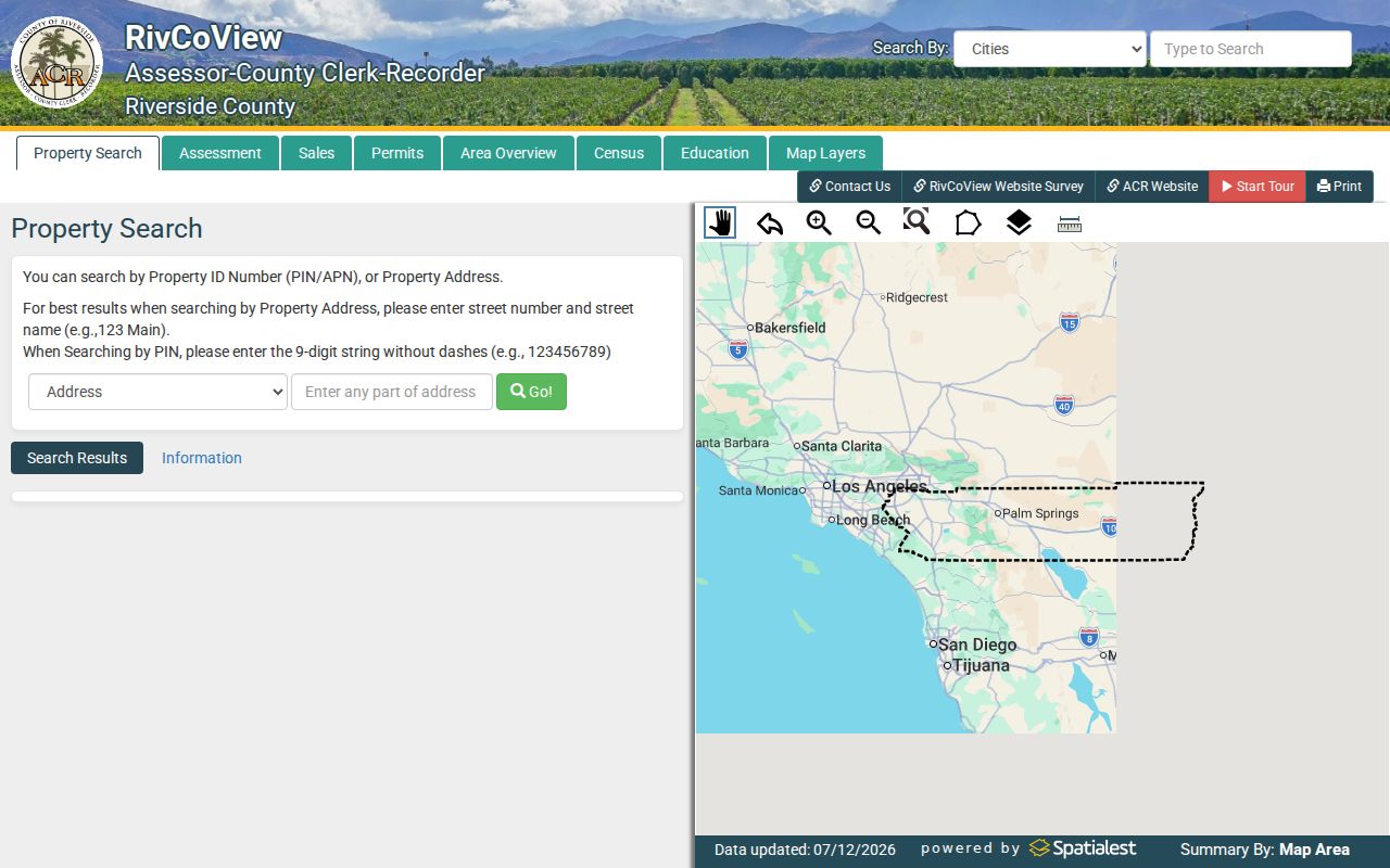 Palm Springs people search by address in the RivCoView property portal