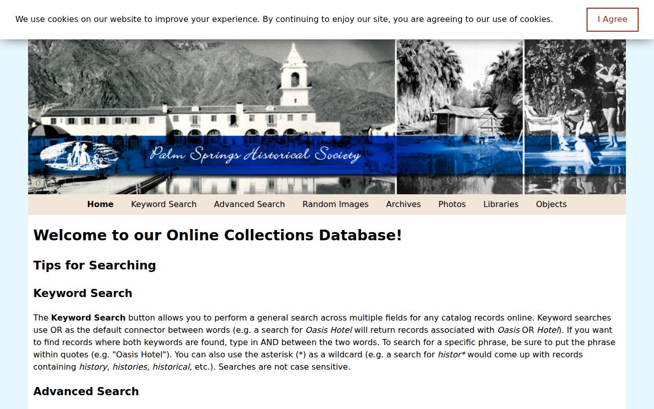 Palm Springs people directories search in the PastPerfect Online Collections catalog